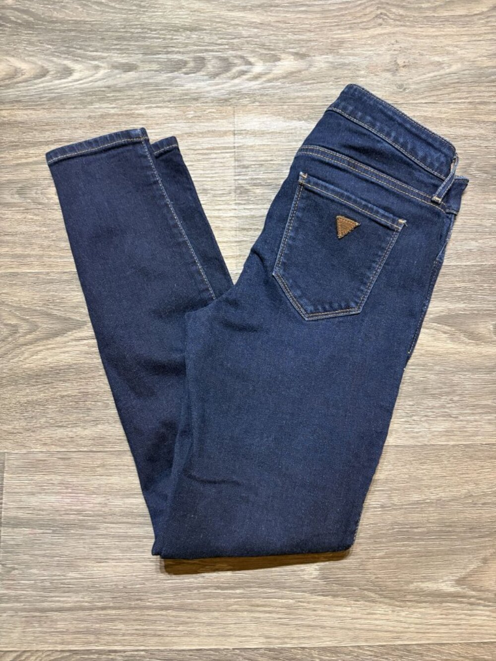 Guess Sexy Curve Dark Wash Skinny Jeans 29 Stretch Denim 5 Pocket Mid Rise